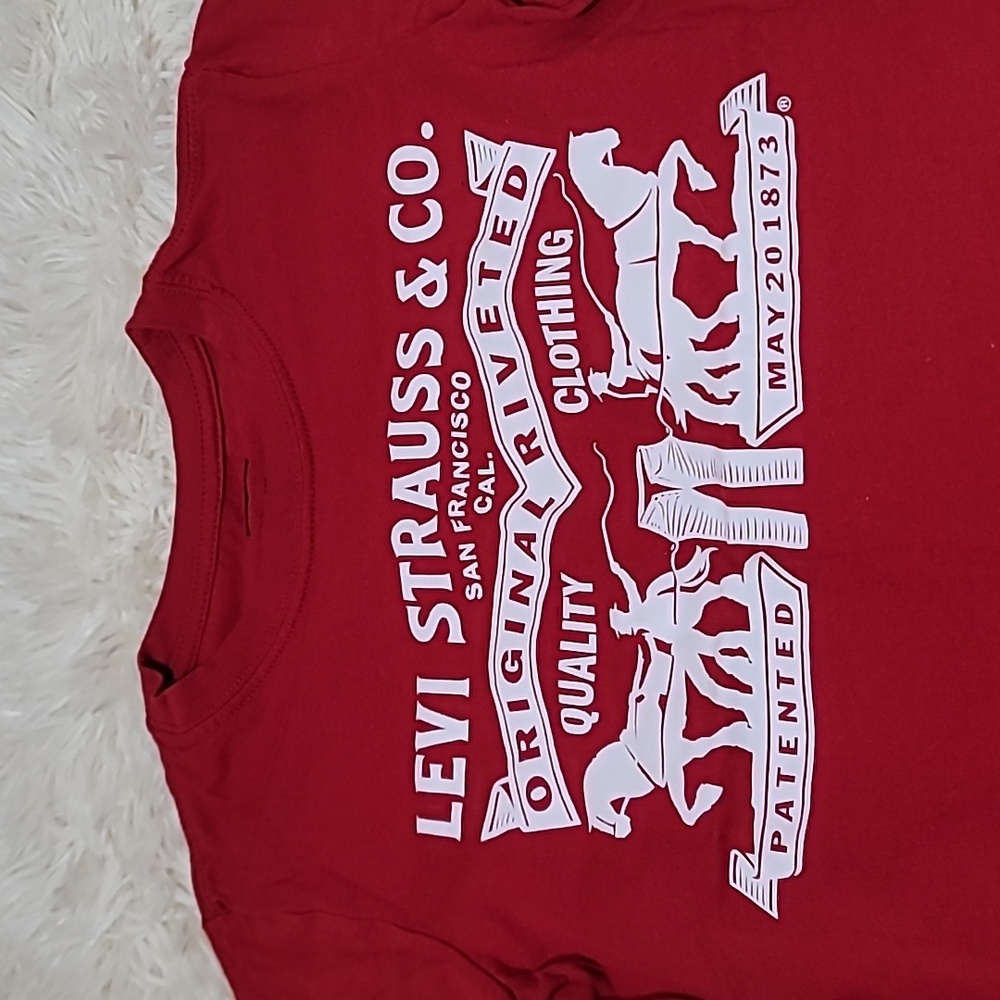 Levi's, Kid's, Boy's, Unisex, T-shirt, Red, Size Medium - Picture 2 of 7